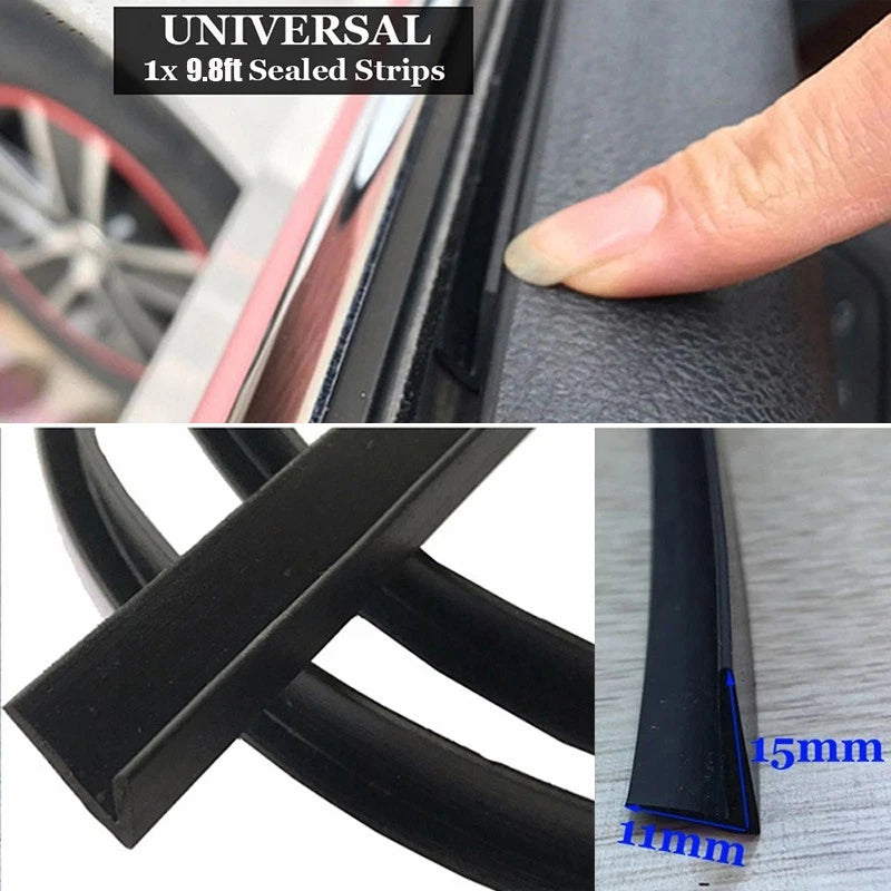 3 Meter Rubber Weatherstrip Seal Trim for Cars (Universal Fit)