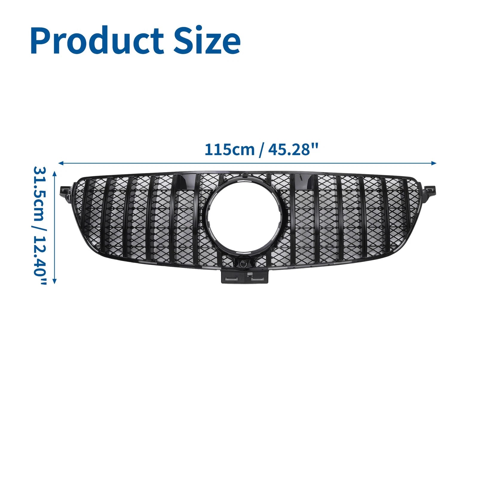 Front Upper Bumper Grille Grill Replacement for Mercedes-Benz GLE450 AMG (2016–2017)