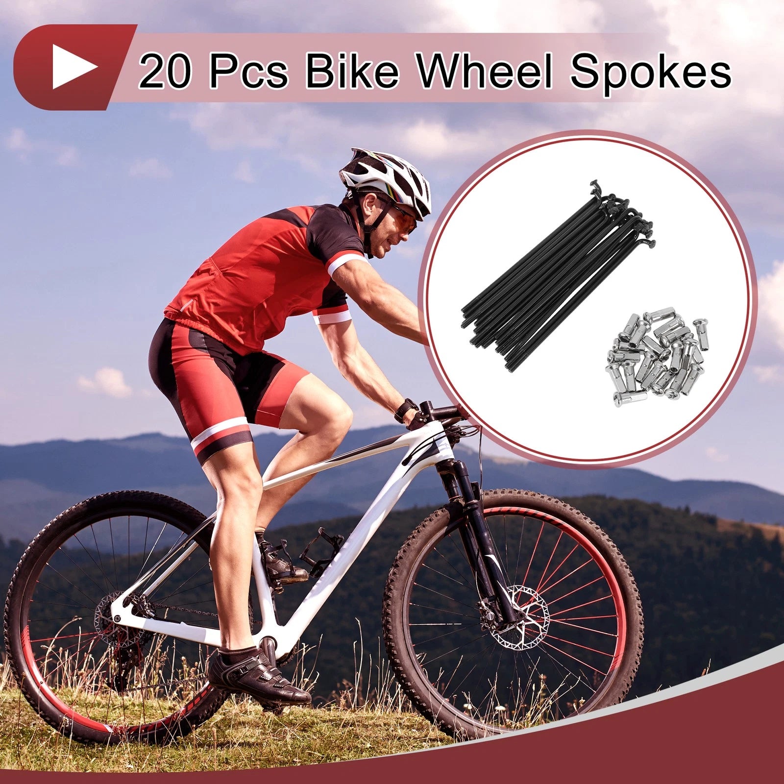 Bicycle Spokes 80mm Replacement Set for 13G Wheels (304 Stainless Steel)