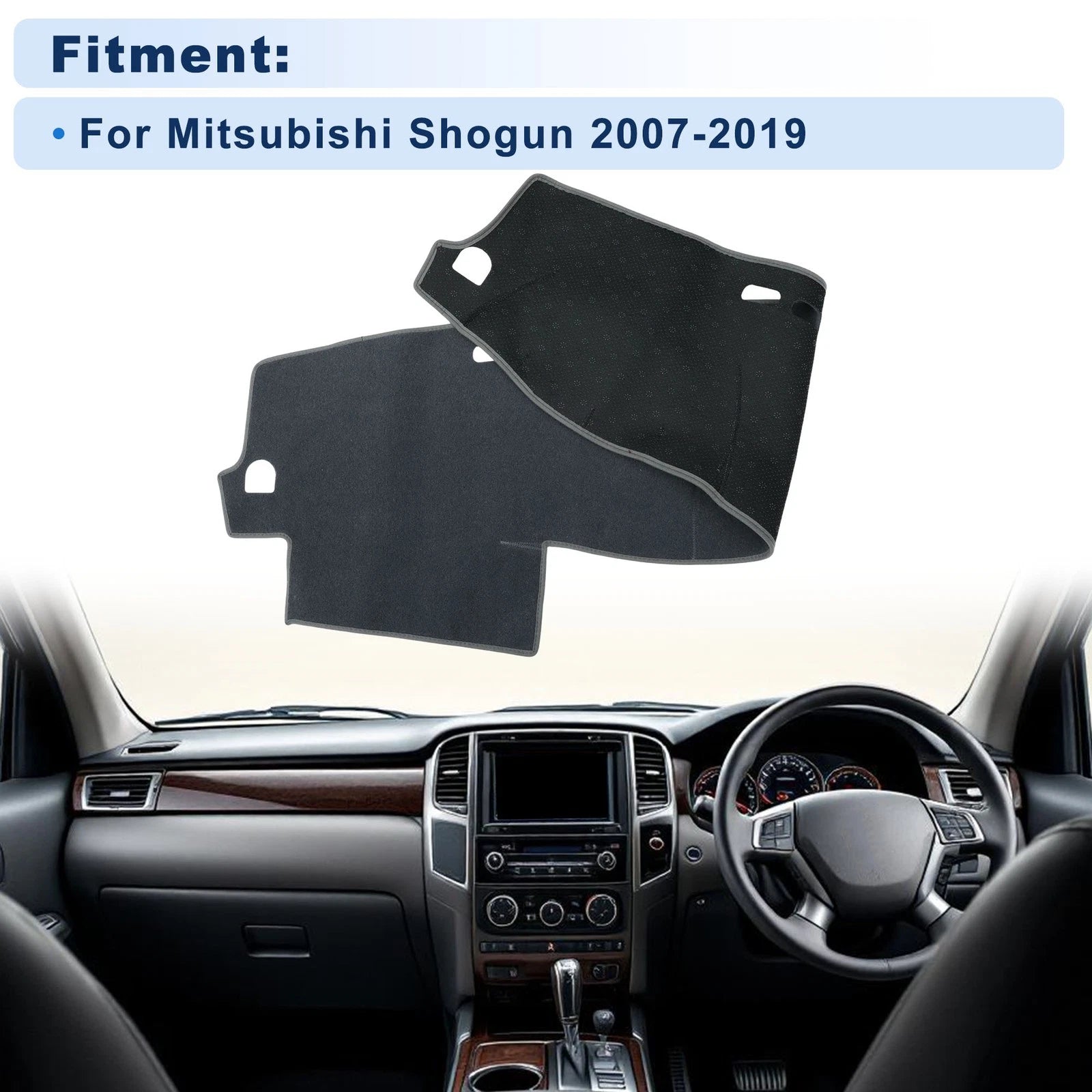 Dash Cover Without HUD for Mitsubishi Shogun (2007–2019) Polyester Gray 1 Set