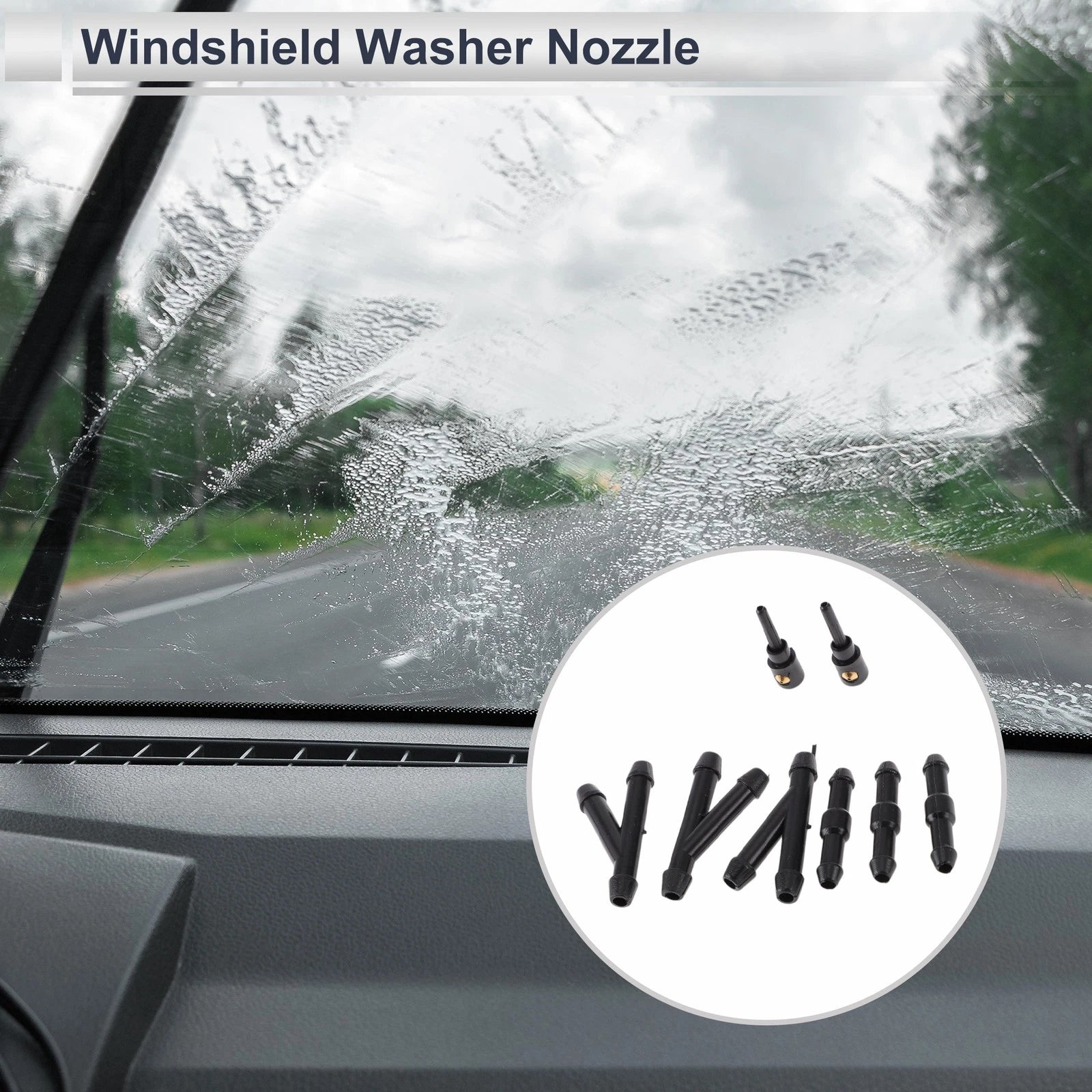 Washer Nozzle Replacement with Hose Connectors for Volkswagen (2010–2020)