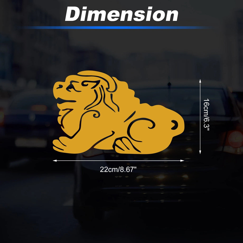 Reflective Bumper Decal for - Yellow Lion Dance