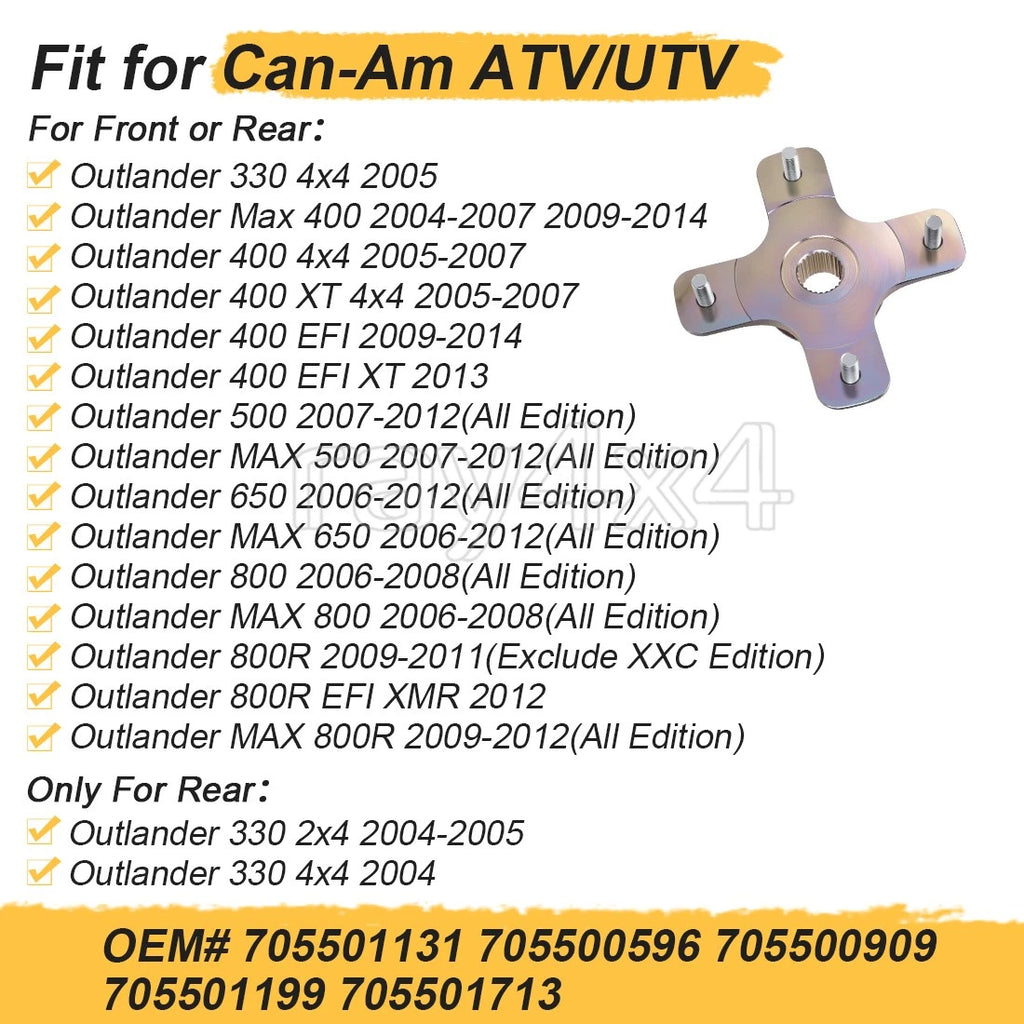 Front Rear Wheel Hub for Can-Am Outlander 800R MAX 4x4 EFI (2009–2012)