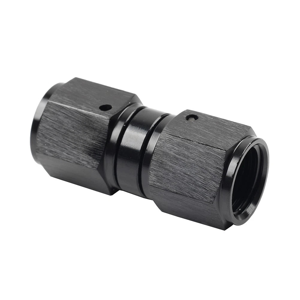 6AN Female to Female Straight Swivel Coupler Union Fitting Adapter - Black