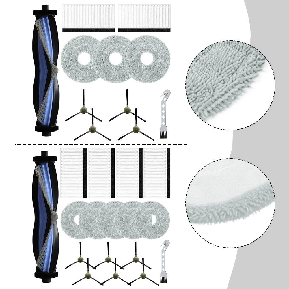 Robot Vacuum Kit with Nylon Bristles & Microfiber Mop Cloth