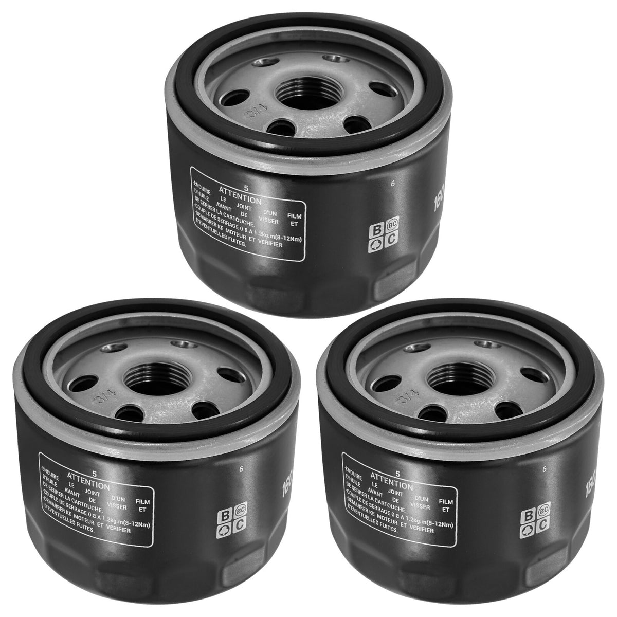 3 Pack Oil Filter Set Heavy Duty for BMW R1200RT R1200GS (2005–2014)
