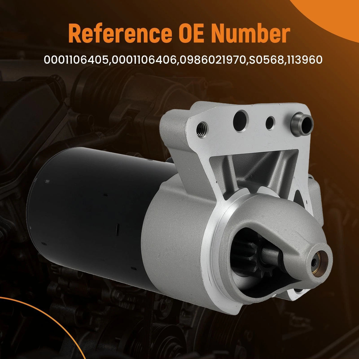 Starter Motor for Mini Cooper 1.6L (2007–2015) 0001106406 S0568 12V 0.9kW