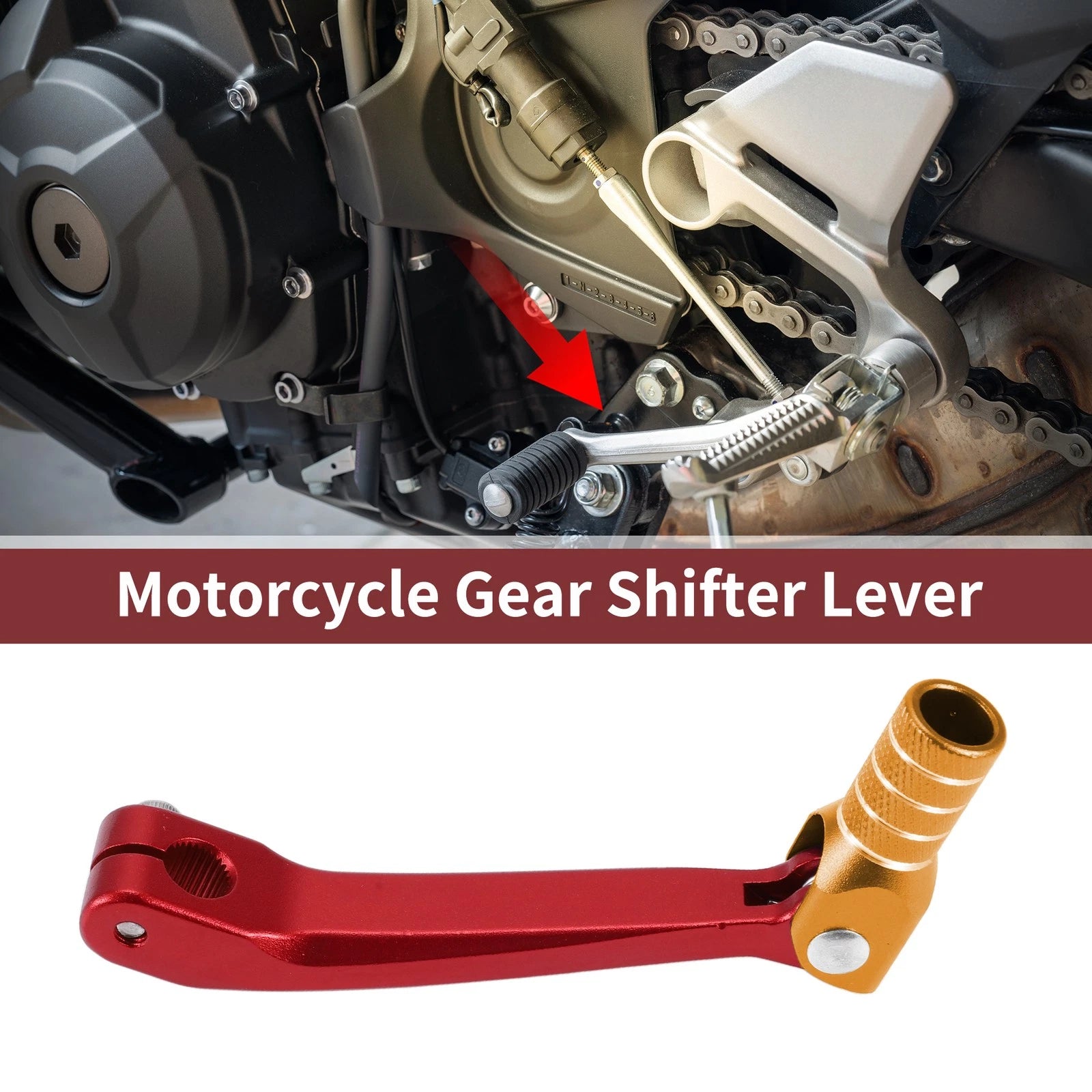 Gear Shift Lever for Honda CRF150F (2003–2017) Red Gold Silver Tone