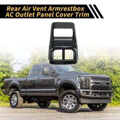 Carbon Fiber Pattern Rear Armrest Box AC Outlet Panel for Ford Ranger (2023–2024)
