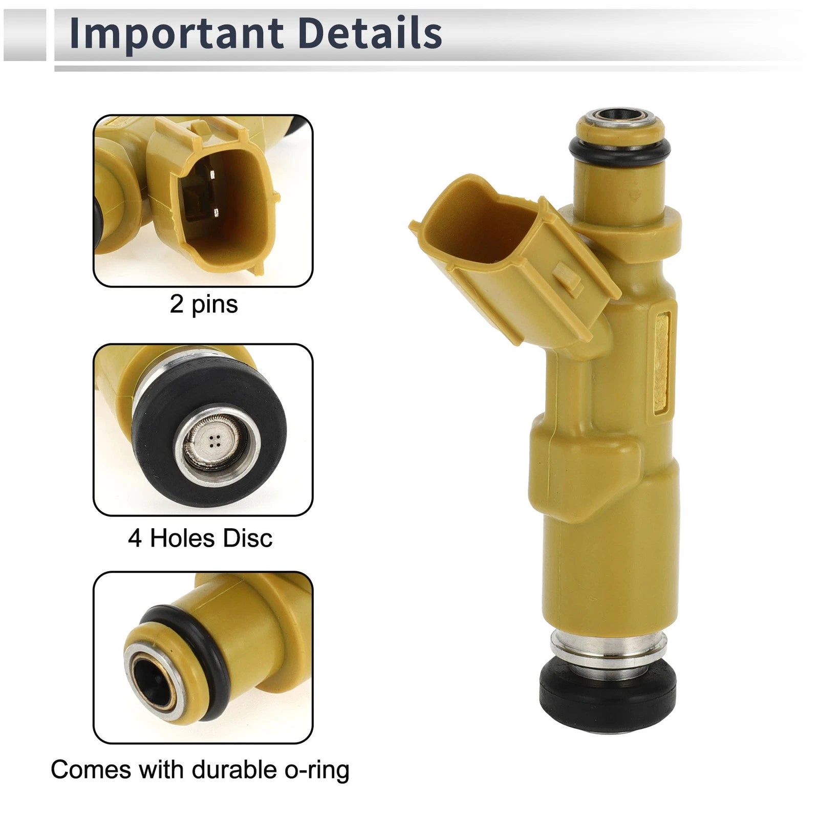 Fuel Injector Replacement for Toyota Matrix 1.8L (2003–2005) 1 Pc Yellow