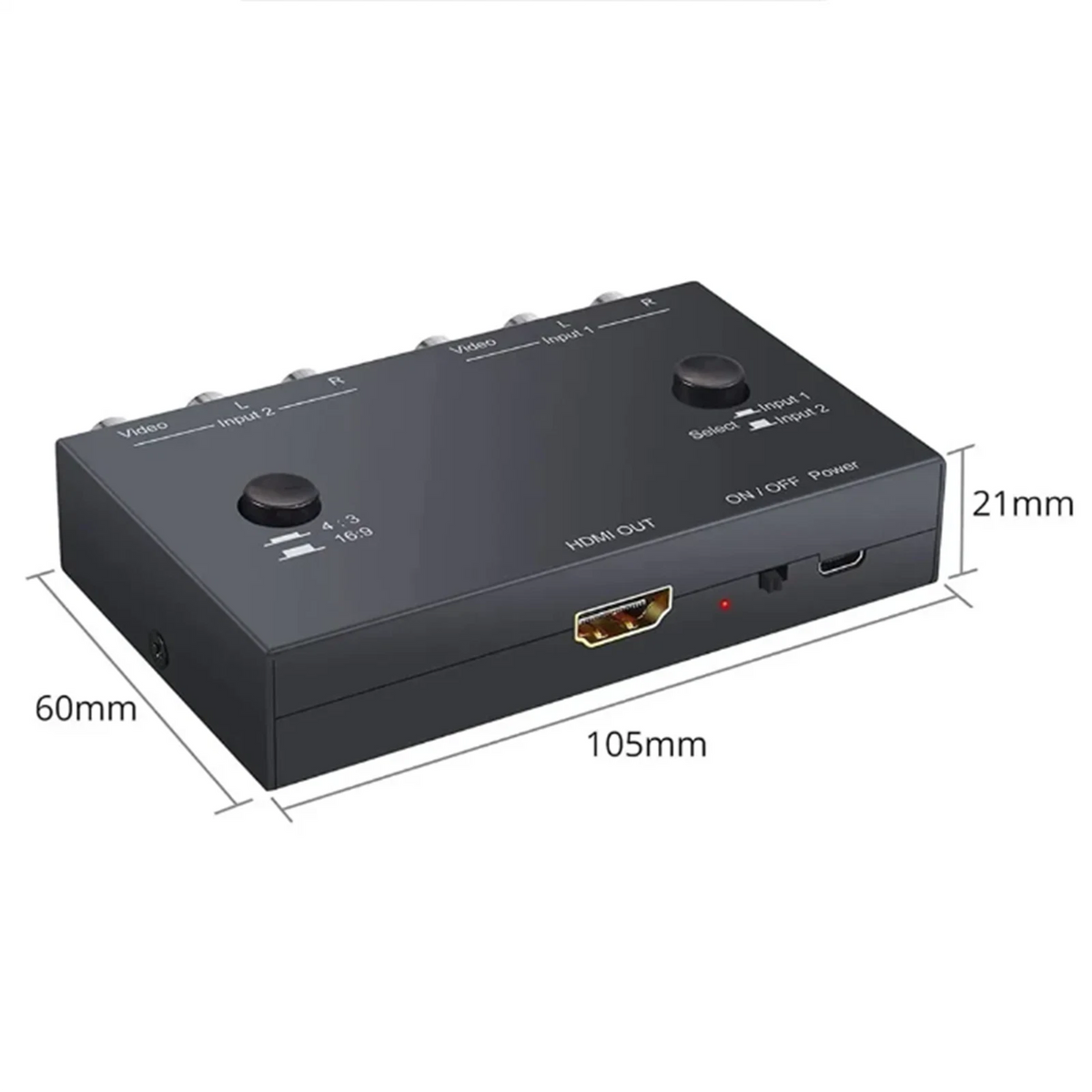 2 Port AV to HDMI Converter for (2010–2023)