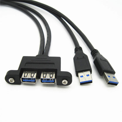 USB 3.0 A Male to Female Extension Cable Panel Mount Adapter (30cm)