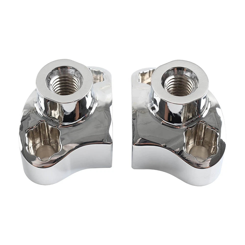 CNC 1" Handlebar 1-1/2" Risers w/Mount Screws Chrome for Harley Davidson