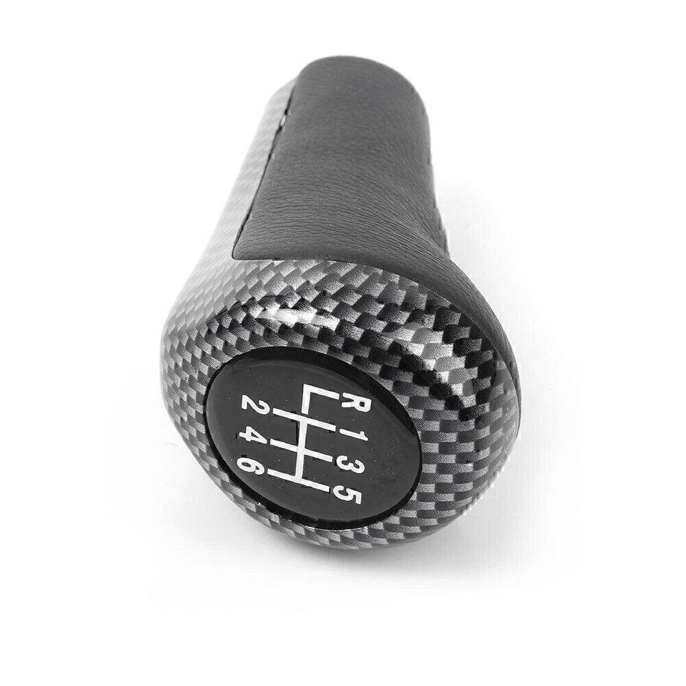 6 Speed Gear Shift Knob Stick Head For BMW E90 E91 X1 X3 X5 X6 Carbon Fiber
