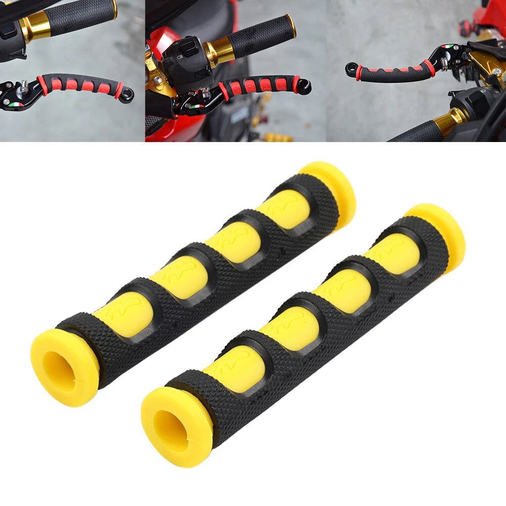 1 Pair Yellow Rubber Handle Brake Grip Sleeve for Universal Motorcycle