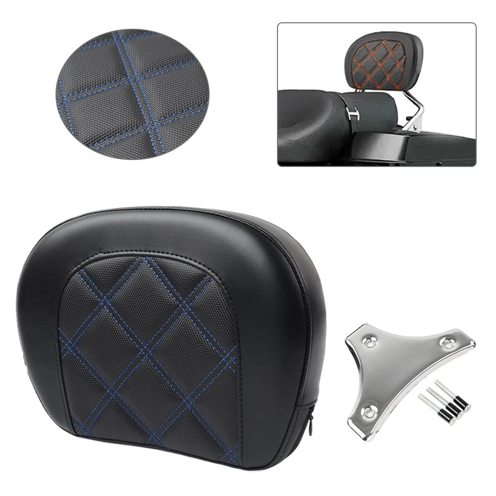 Sissy Bar Backrest Pad Kit for Harley Road King FLHR, Road Glide FLTR