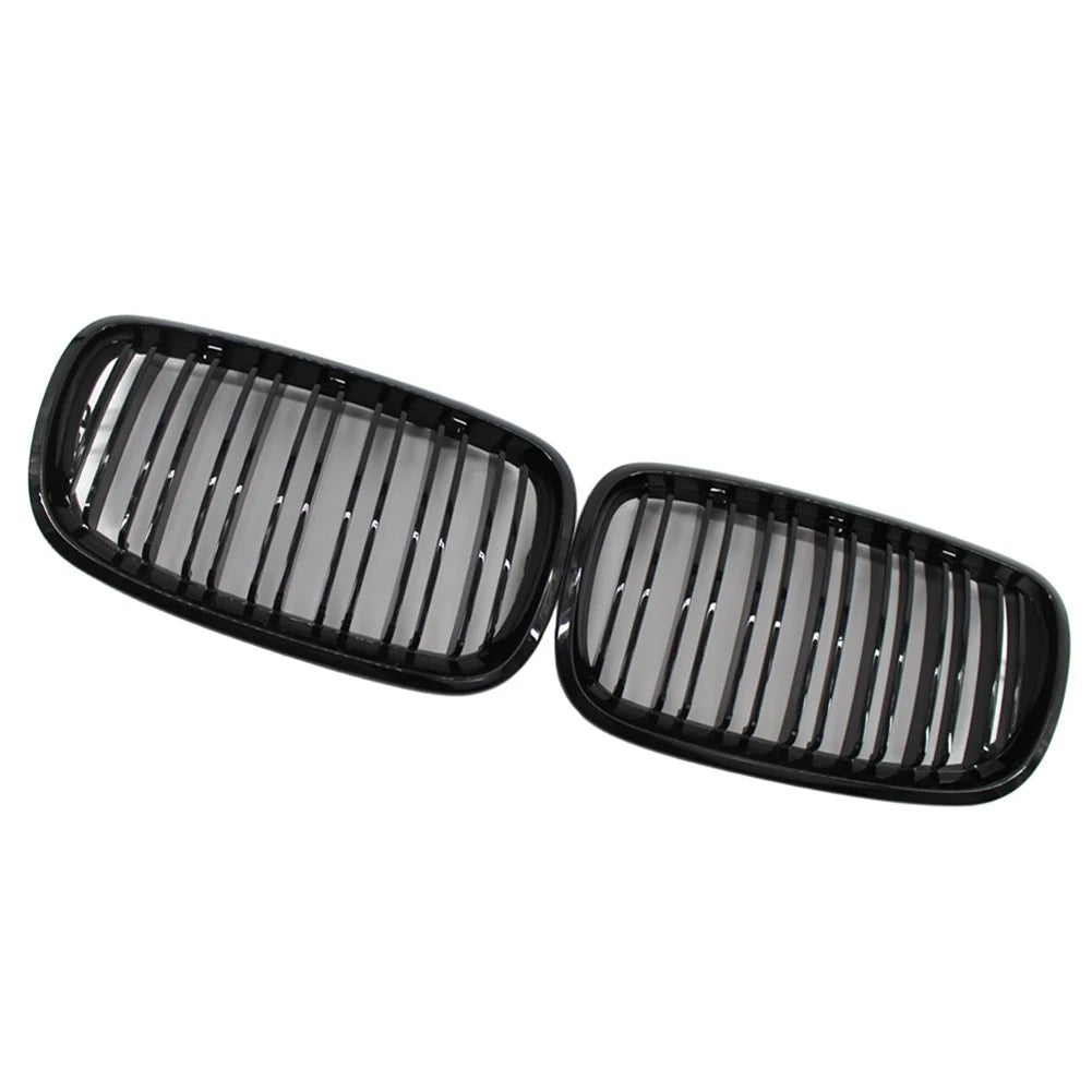 Front Bumper Kidney Grille for BMW X5 E70 X6 E71 (2007–2013) Glossy Black