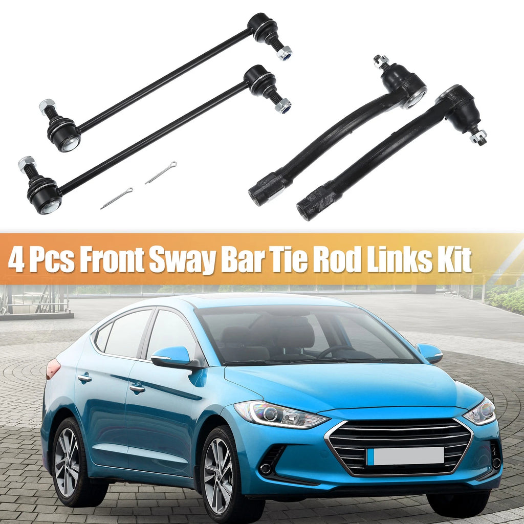 Front Sway Bar Link Outer Tie Rod Kit (4 Pcs) for Hyundai Elantra (2013–2016)