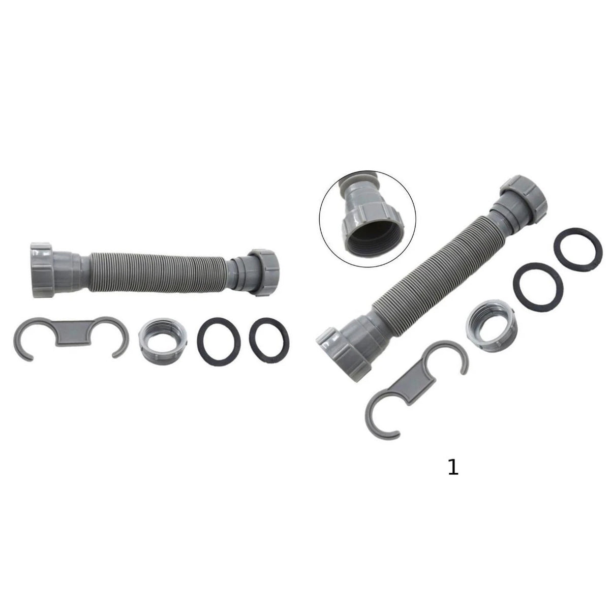 Flexible Sink Drain Pipe Hose with Adapters for Quick Setup