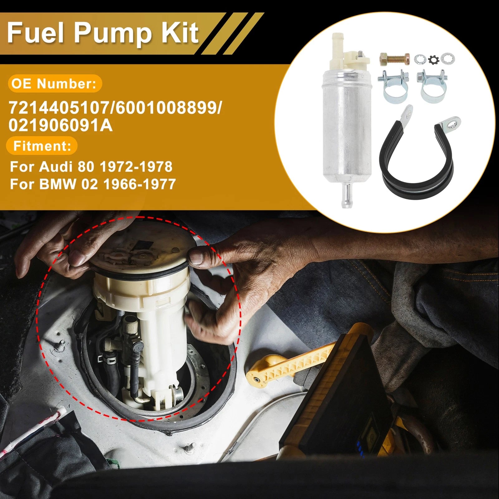 Metal Electric Fuel Pump Set Replacement for Audi 80 (1972–1978)