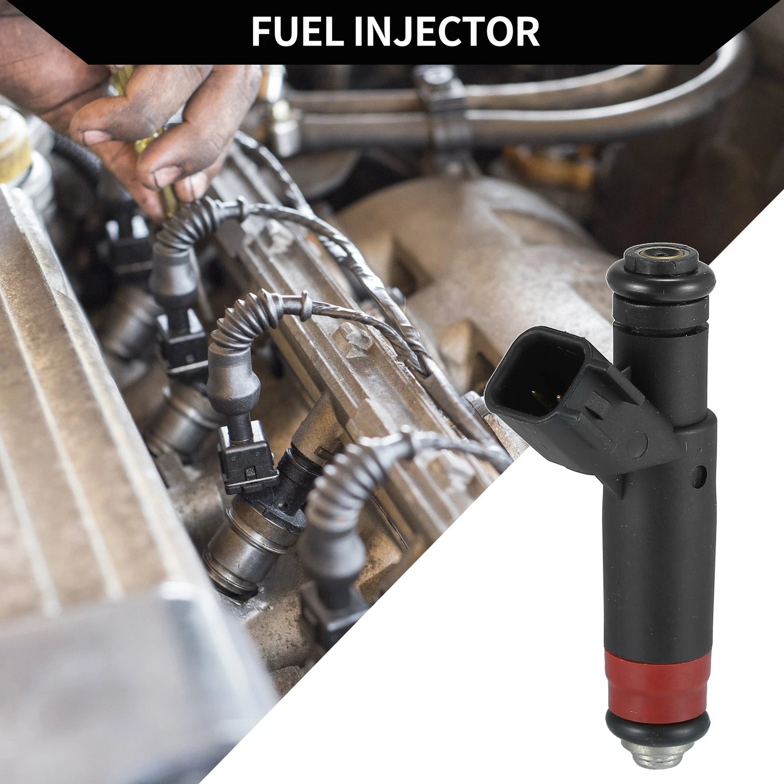 Fuel Injector Replacement for Dodge Ram 1500 (2002–2003) 4.7L Black