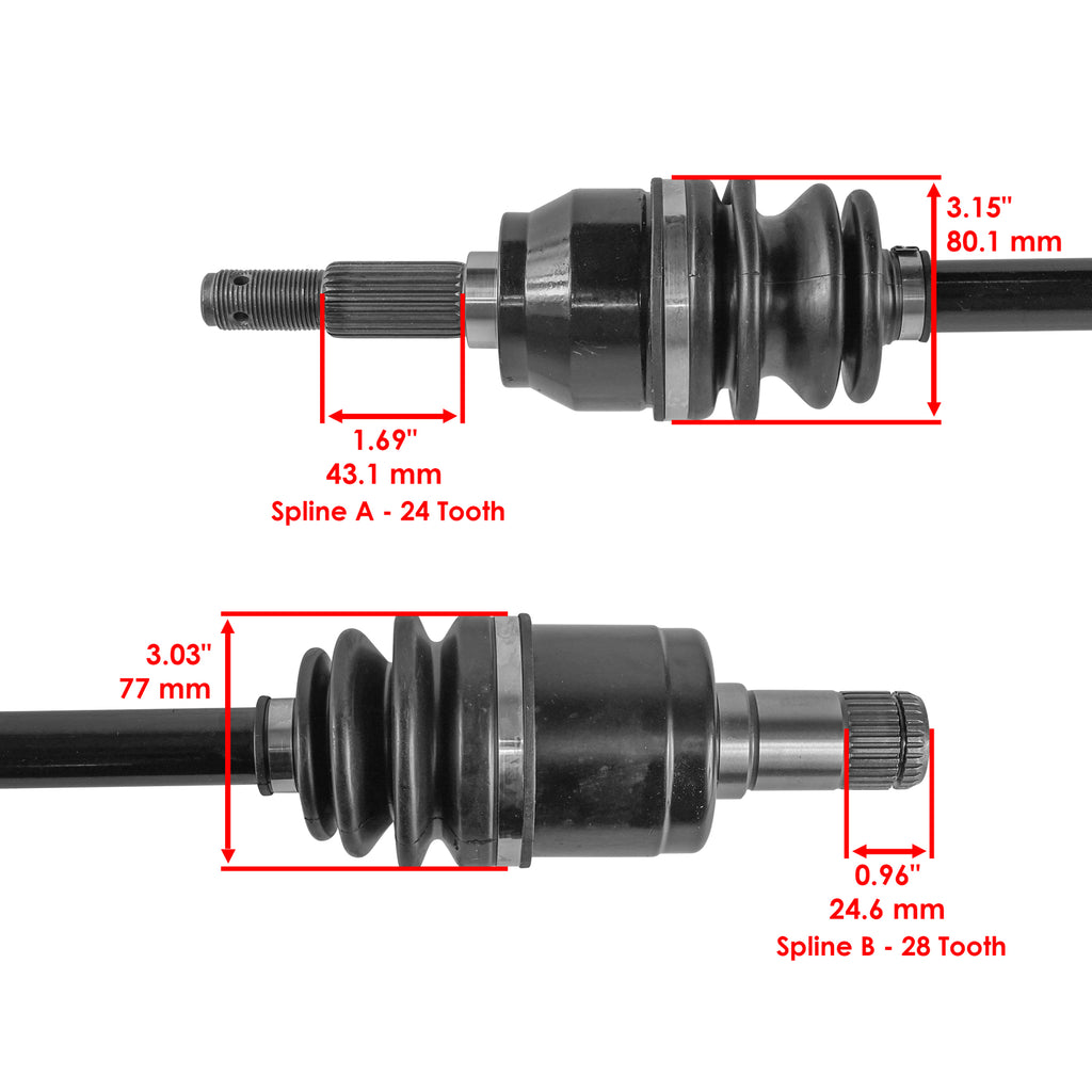 CV Joint Axle Kit Rear Left Right Replacement for John Deere RSX850 (2016–2018)