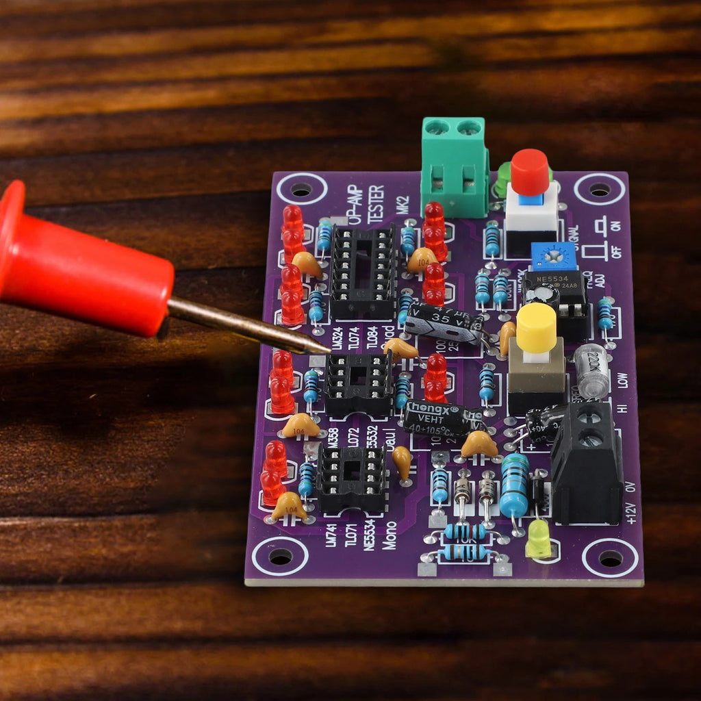 Op Amp Test Board with LED Indicator for Op Amps