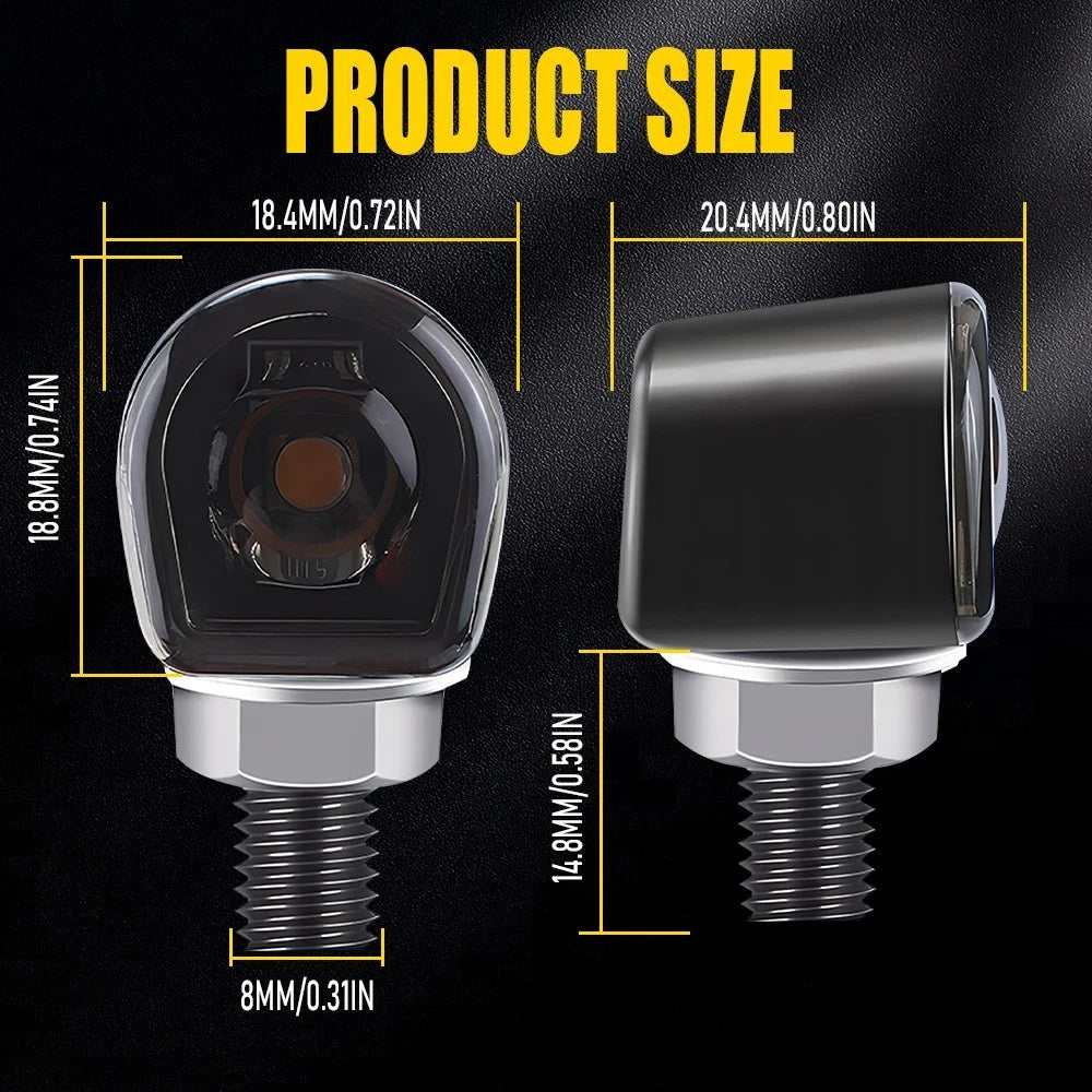 2X LED Turn Signals for Universal Motorcycle (No Specific Years)