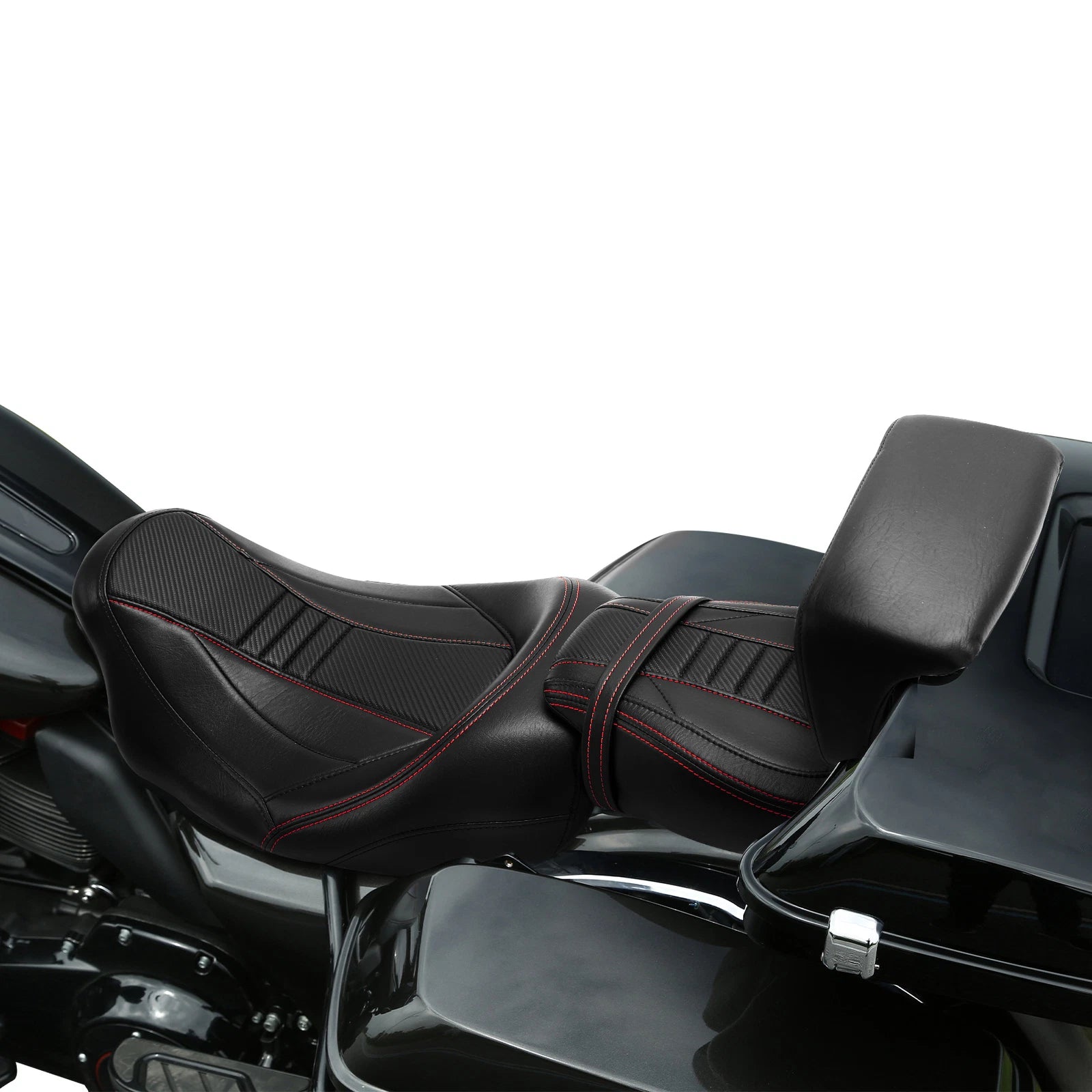 Black Razor Chopped Backrest Pad for Harley Touring (2014–2025)