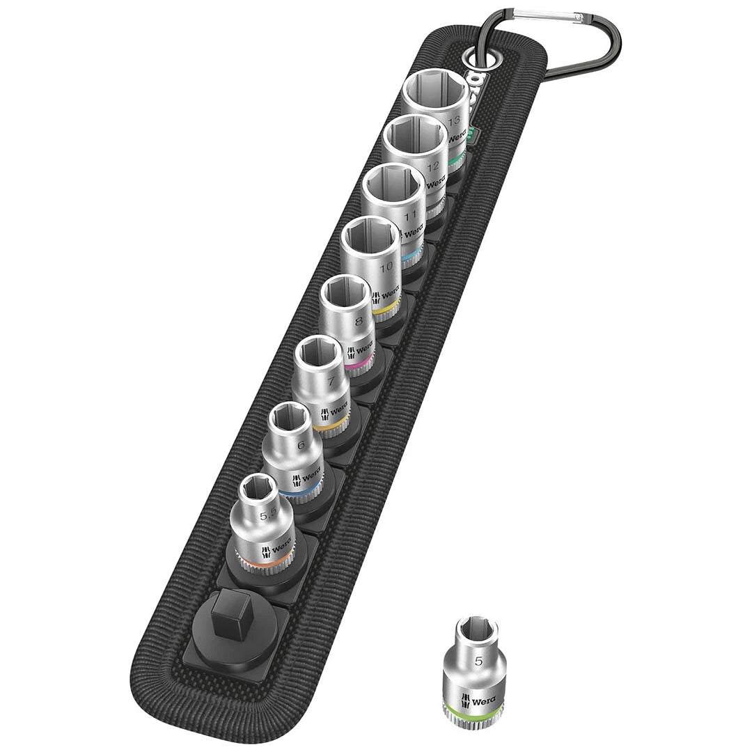 9 Piece 1/4 Drive Metric Socket Set for Wera Tools
