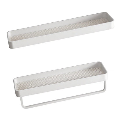 2X White Bathroom Storage Rack No Drilling Needed Towel Organizer