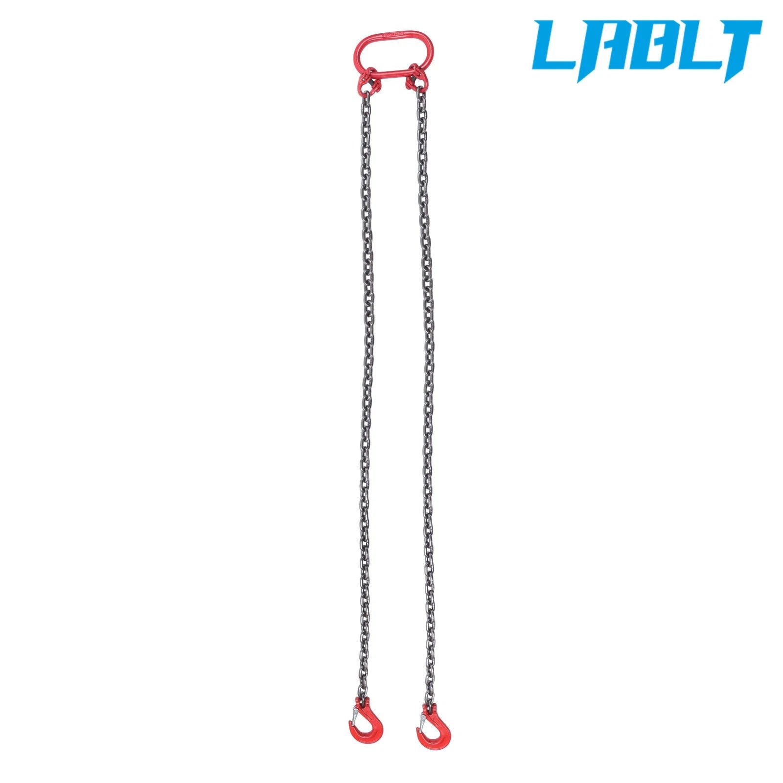 2X 5/16" × 5' G80 Chain Sling for Lifting with Grab Hooks (6600 lbs)