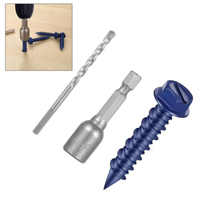 40 Pcs M6.5x32mm Concrete Screws Anchors for Masonry