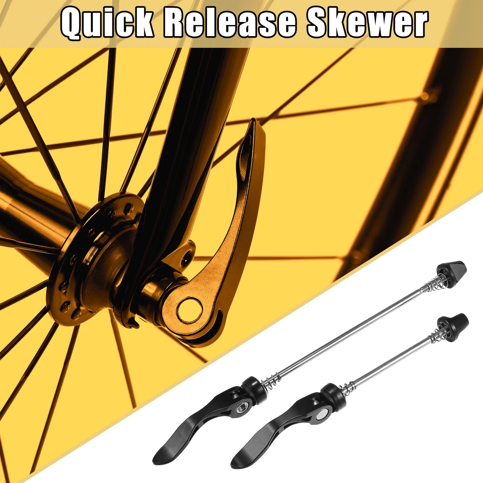Bicycle Quick Release Skewer Pair Front Rear for 113mm 173mm Black (Universal)