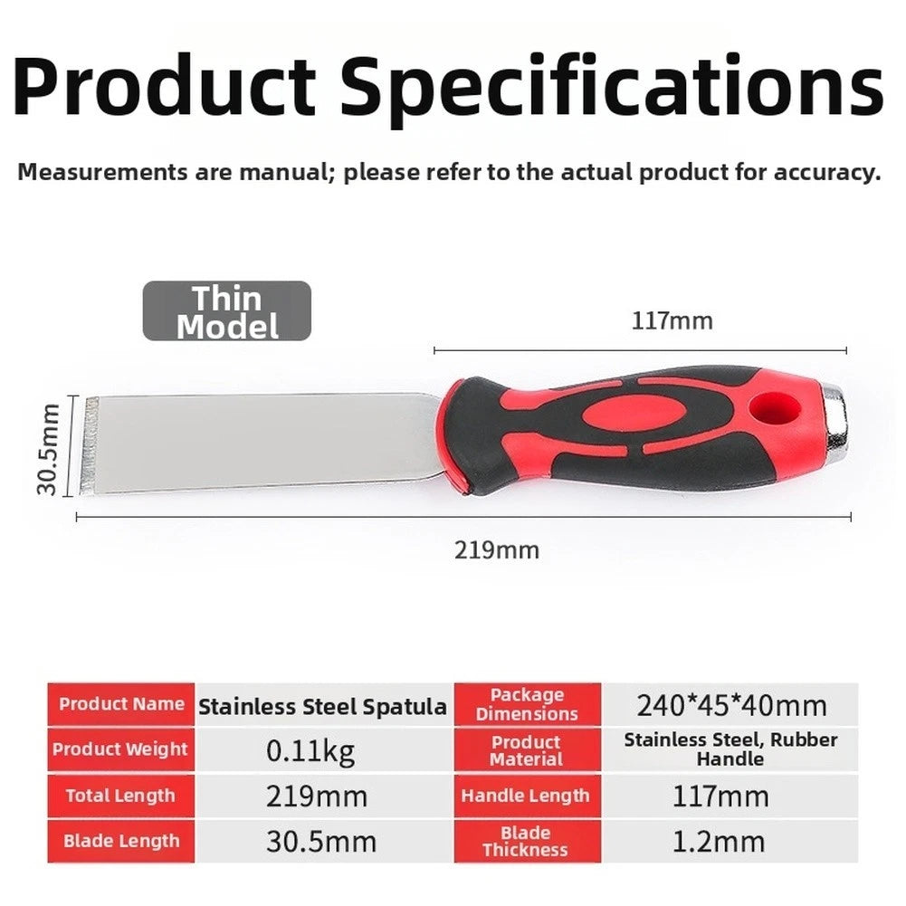 Wall Paint Scraper with Zinc Alloy Hammer End and Rubber Handle