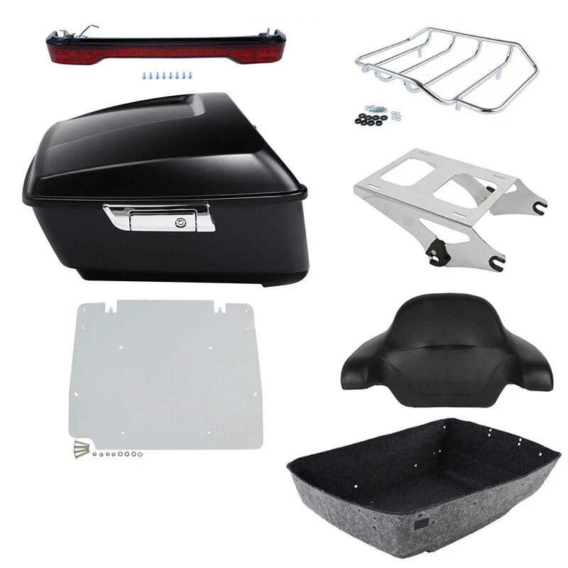 Matte King Trunk Backrest Light Mount Plate for Harley Road Glide (2014–2026)