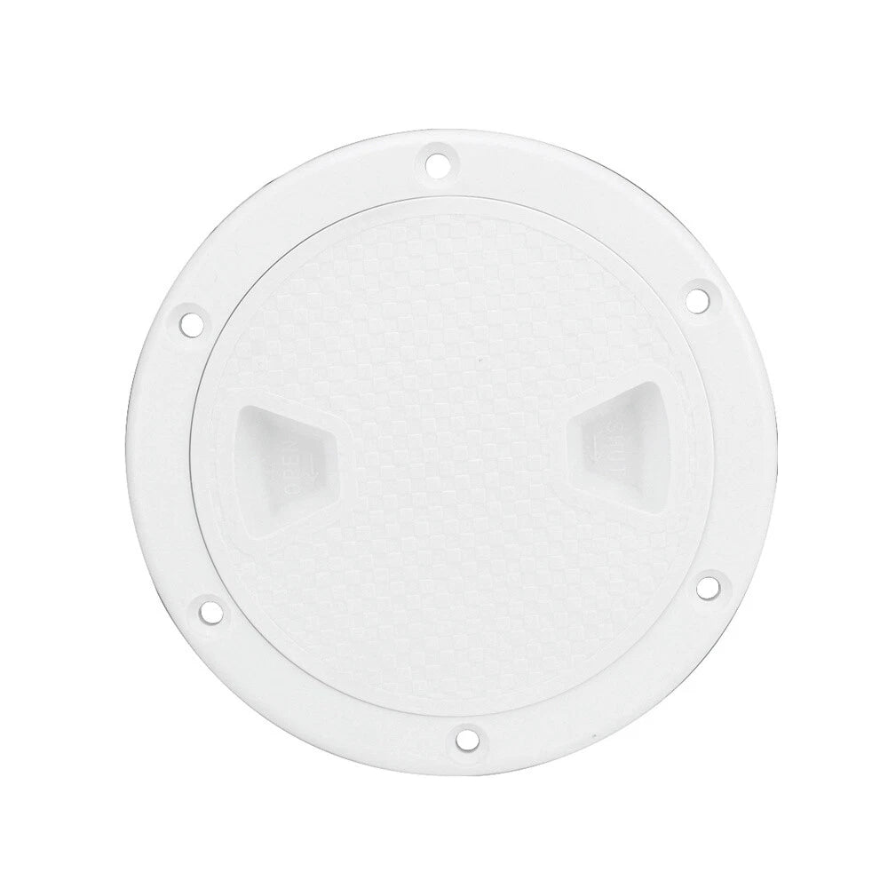 4" Round Non Slip Inspection Hatch for Marine Boat Yacht (White ABS)