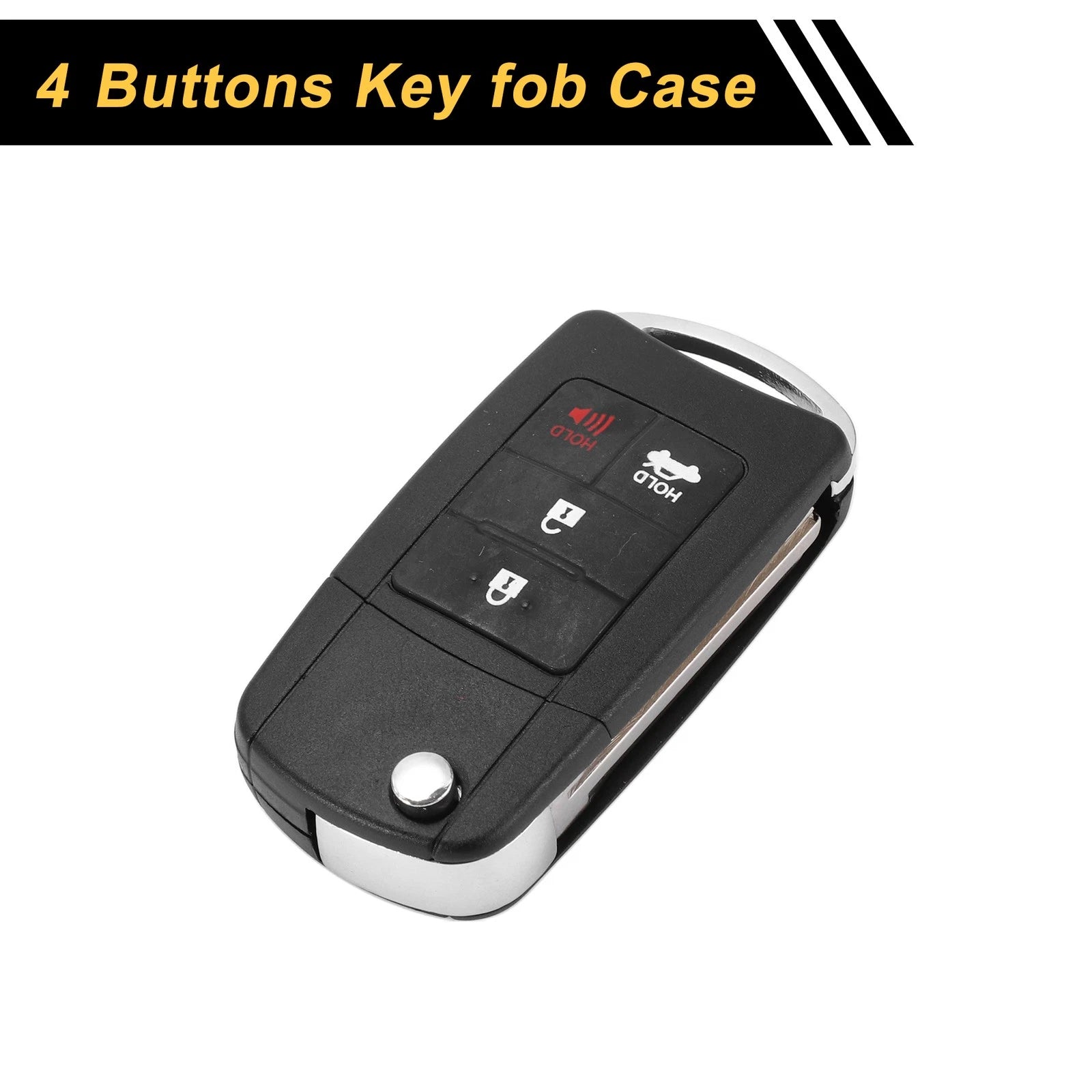 4 Button Key Fob Shell Replacement for Toyota RAV4 (2013–2015) Black