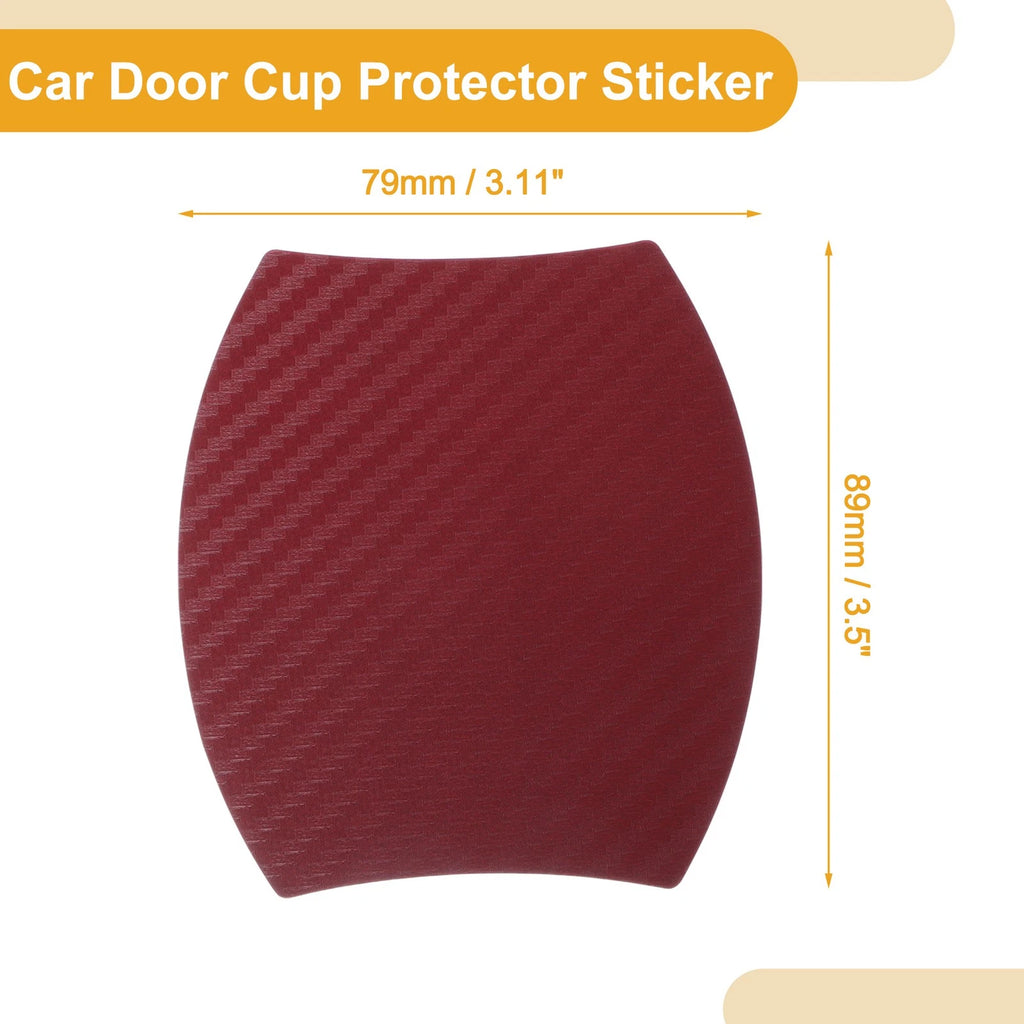 3D Car Door Cup Protector Sticker for Universal Fit (79x89mm) - Red