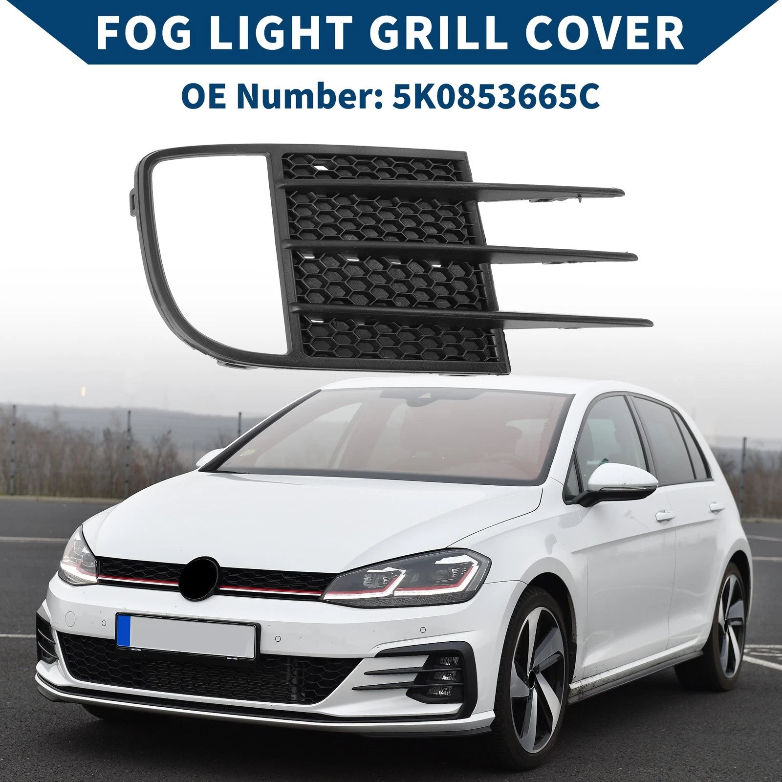 Front Right Fog Light Grill Replacement for Volkswagen GTI (2010–2014)