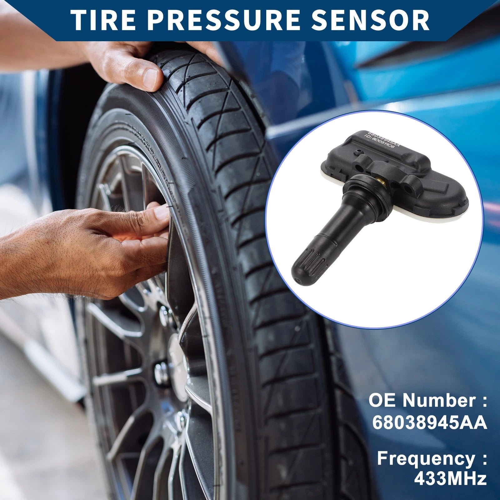 Tire Pressure Sensor 433MHz for Dodge Sprinter 2500 (2007–2009)