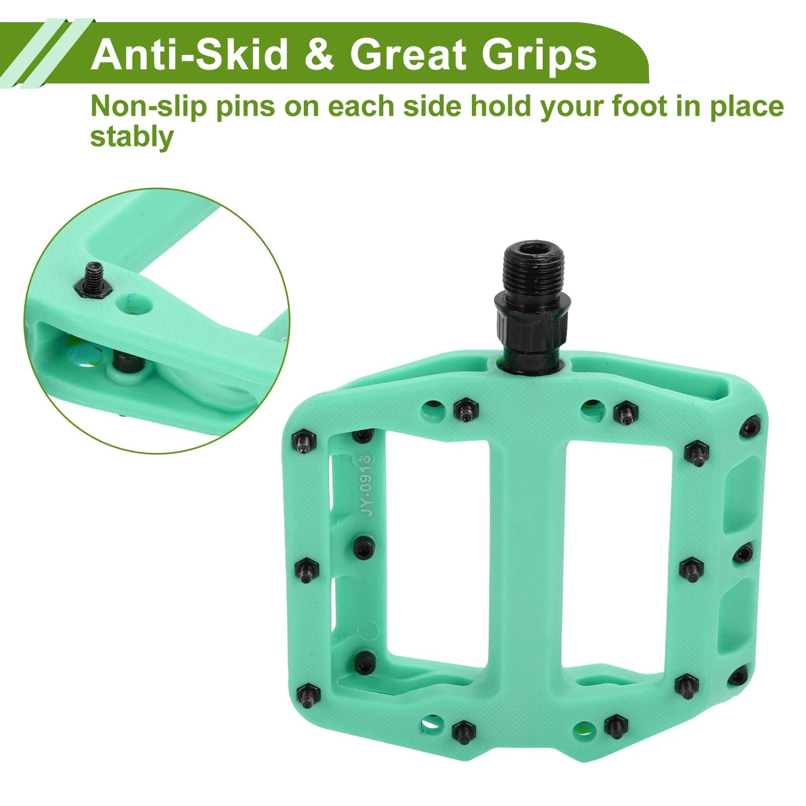 Nylon Bicycle Pedals Replacement Pair for Cyan Fit 14mm (1 Pair)