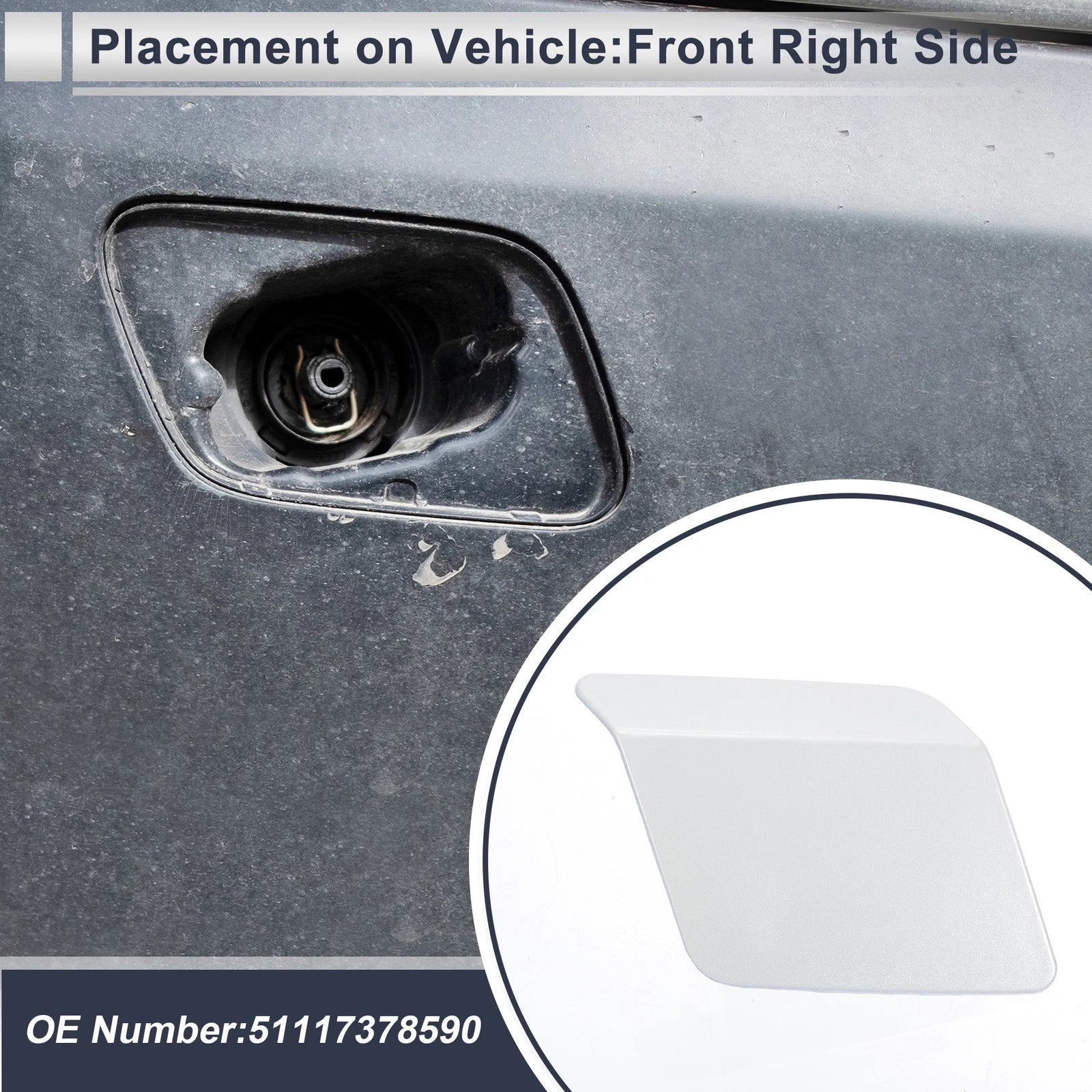 Front Right Headlight Washer Nozzle Cover Cap for BMW X5 F15 (2014–2018)