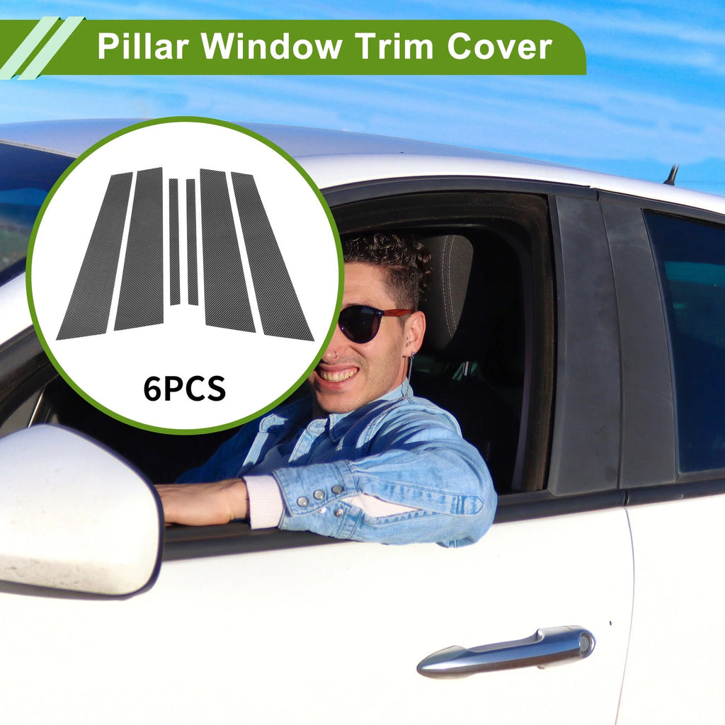 6 Pcs Door Pillar Window Trim Replacement for BMW 5-Series (2018–2023)