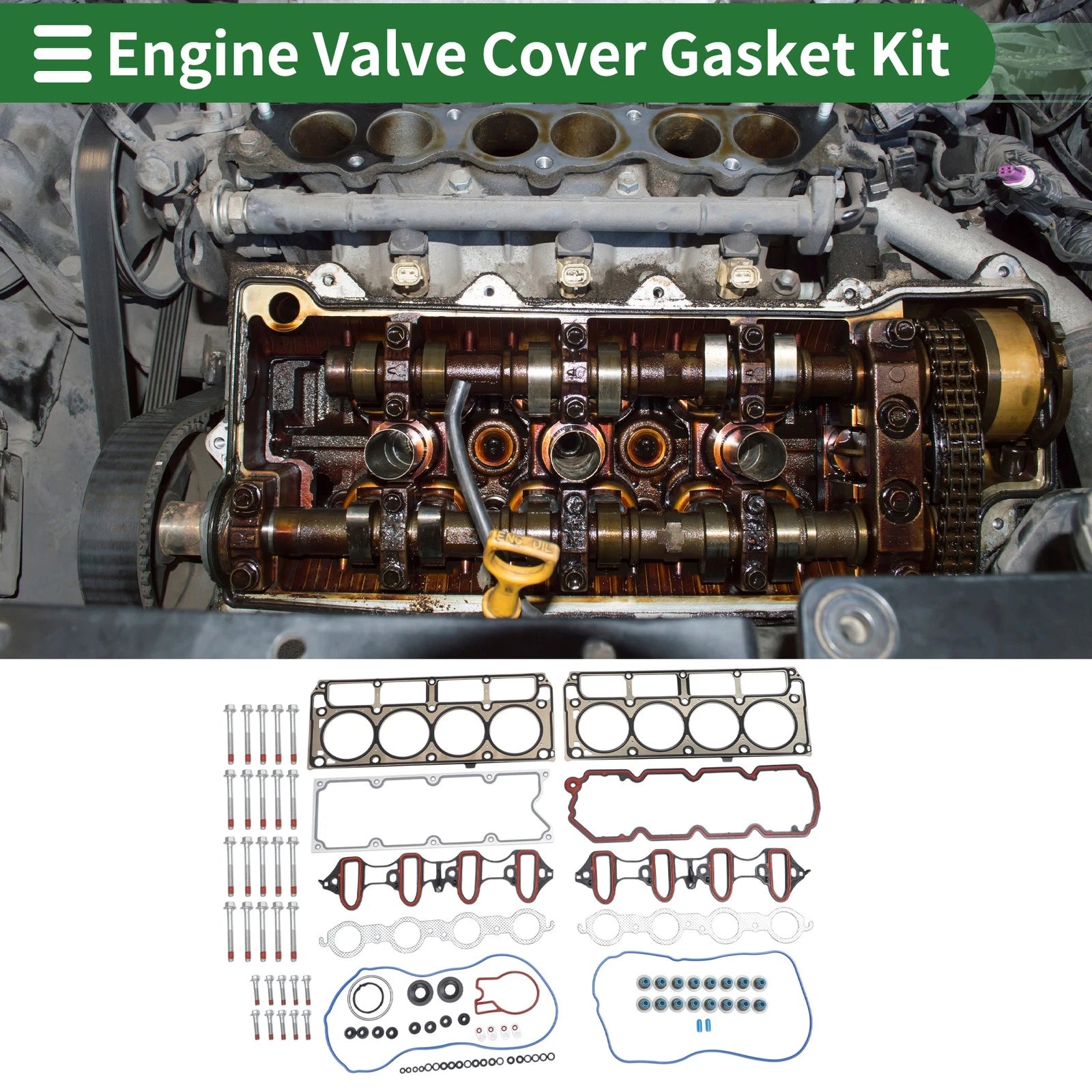Engine Valve Cover Gasket Kit for Chevrolet Suburban 1500 2002–2004 5.3L