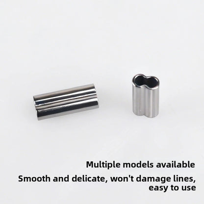 50pcs Double Tube Fishing Line Clips - Stainless Steel