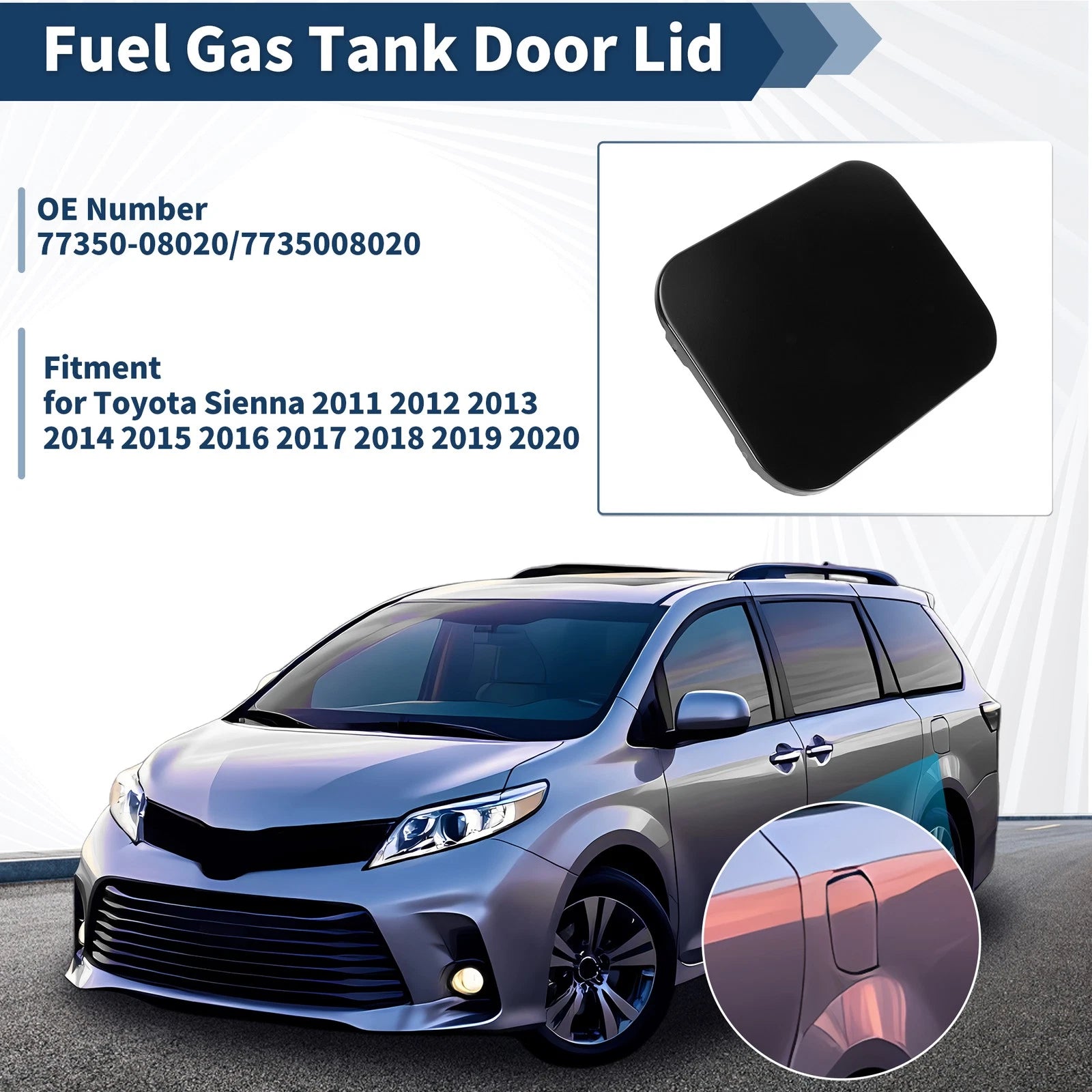 Fuel Tank Door Replacement for Toyota Sienna (2011–2020)