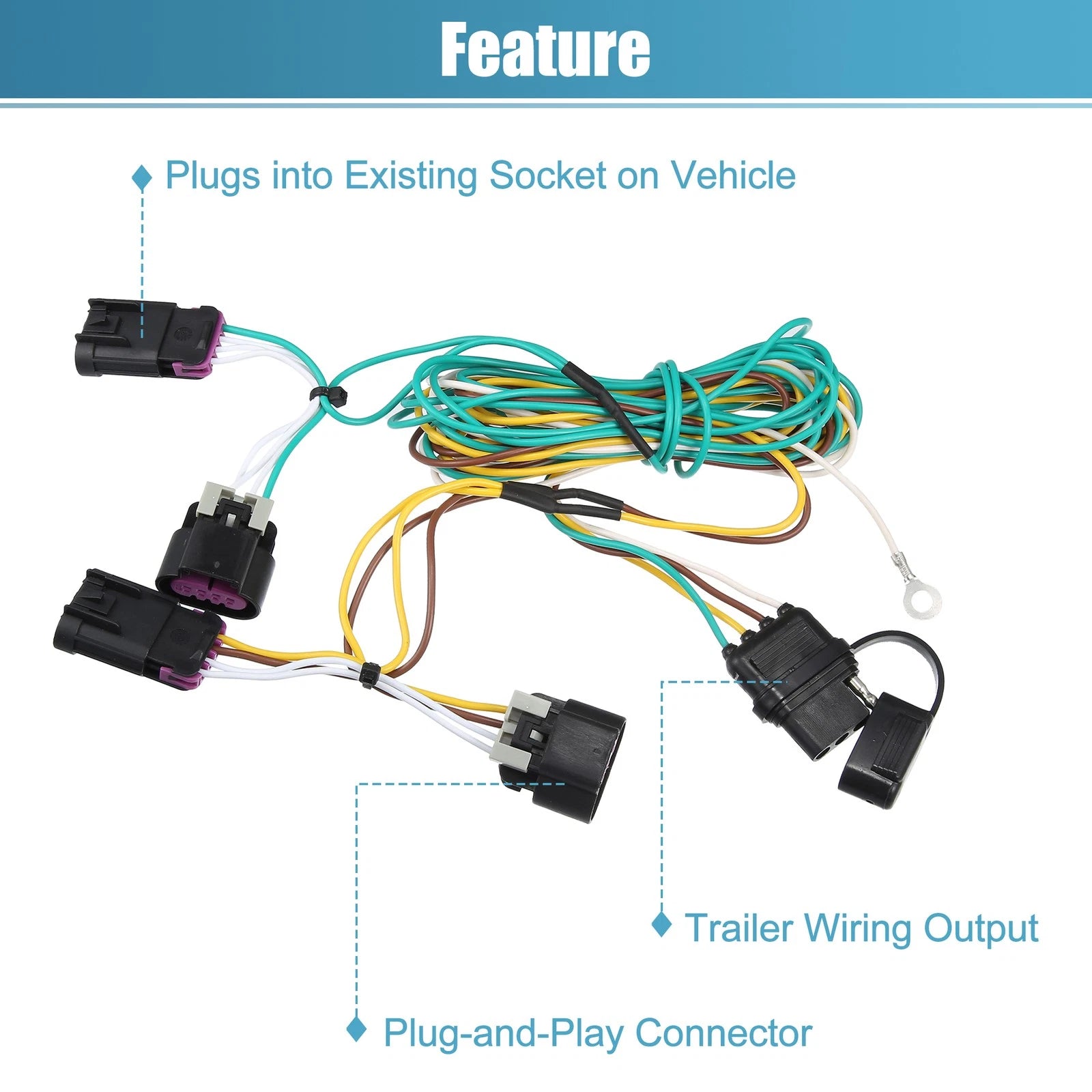 Trailer Wiring Harness Replacement 4 Pin Set for GMC Terrain (2010–2012)