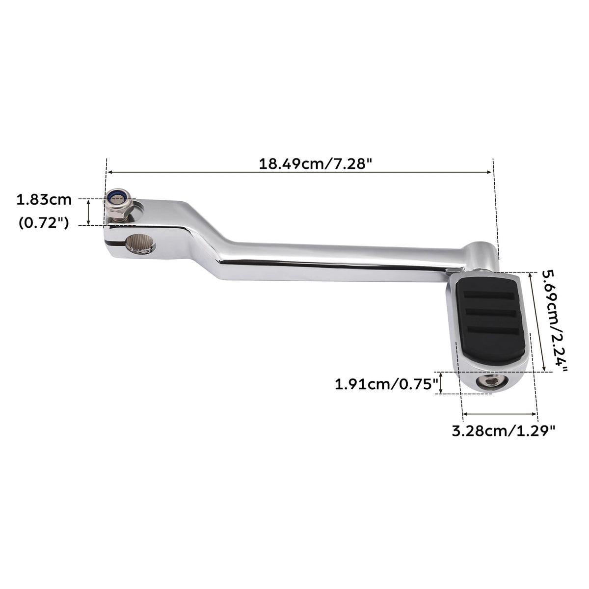 Chrome Left Heel Shift Lever w/ Shifter Pegs for Harley Softail (1986–2017)