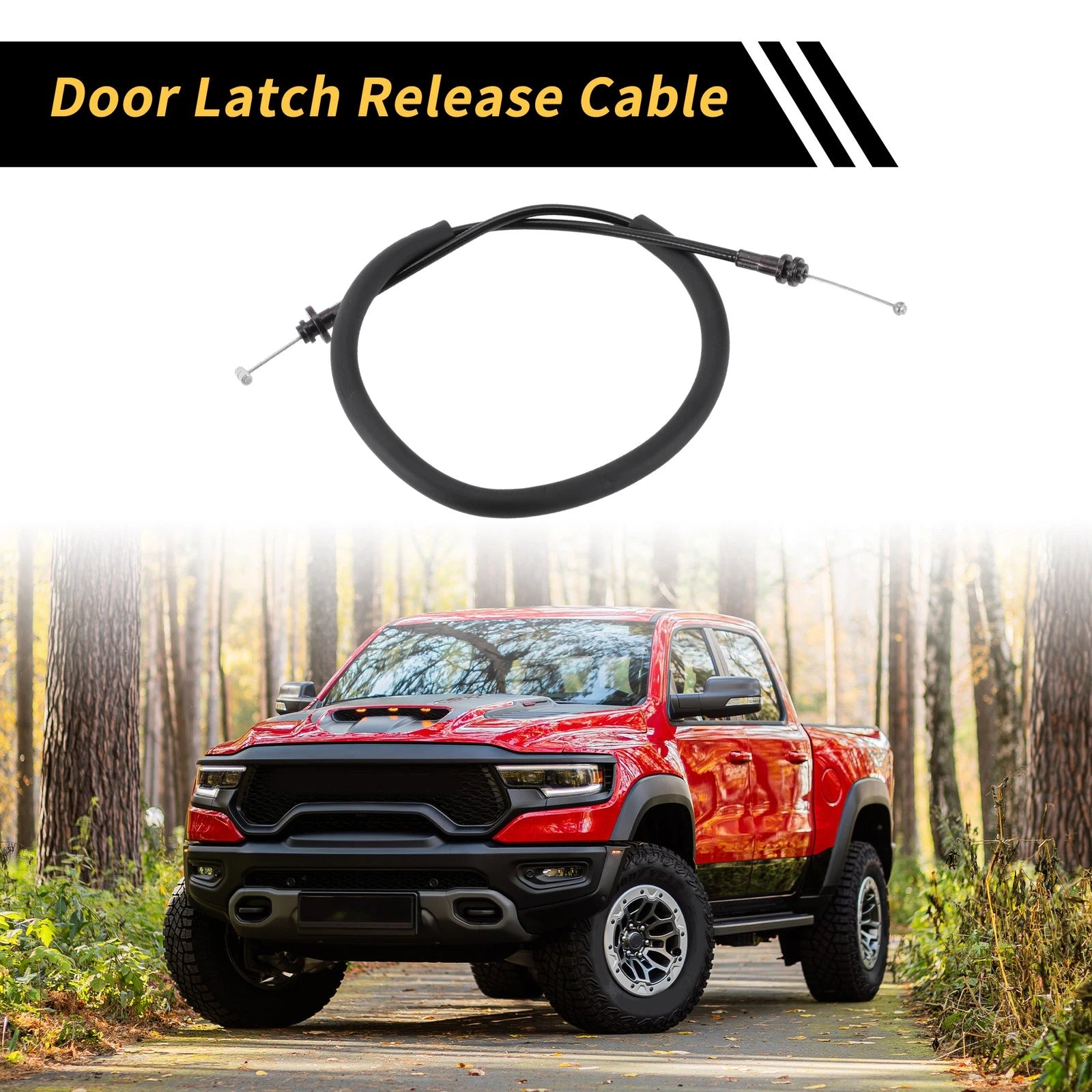 Door Latch Release Cable Kit (2 Pcs) for Dodge Ram 1500 2500 3500 (2009–2018)